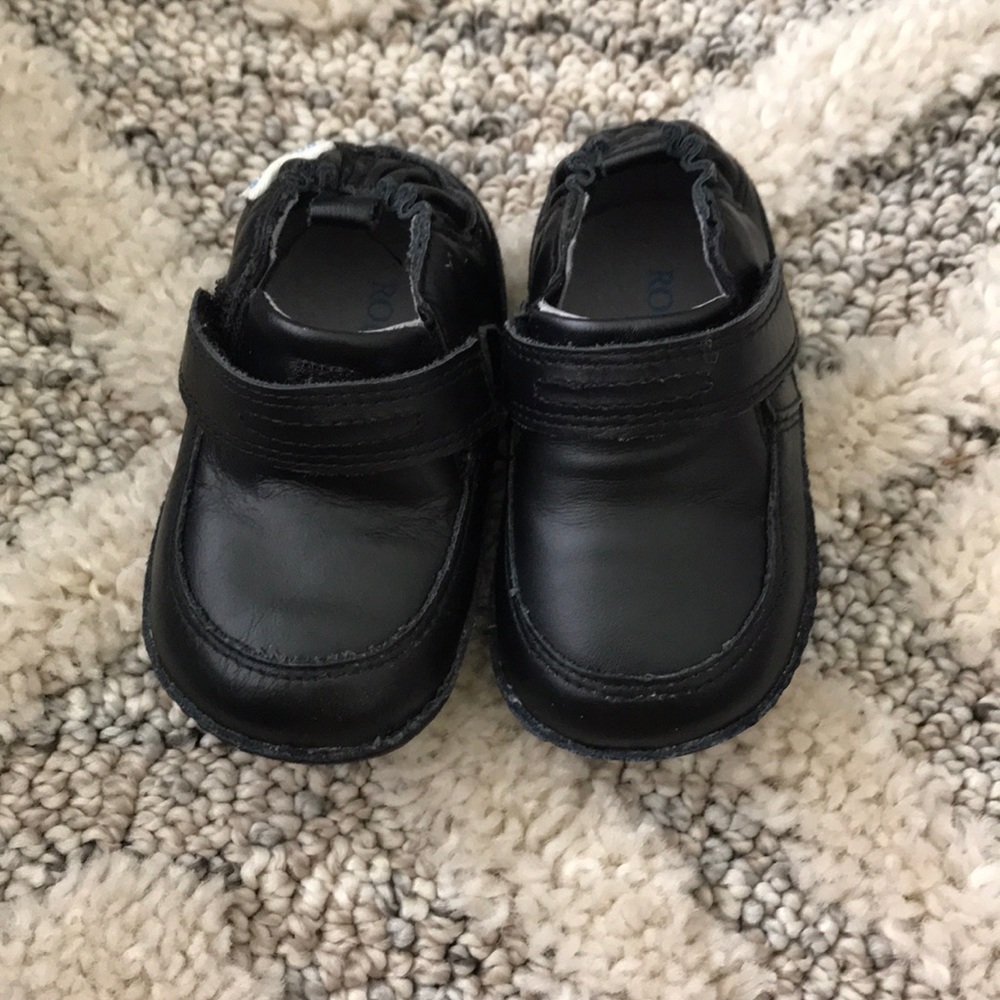 Robeez Black Leather Baby Shoes